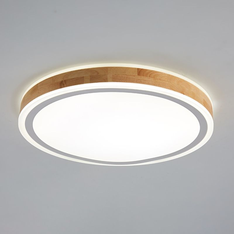 1-Light Ceiling Mount Light Fixture Modern Wood Ceiling Light Fixture