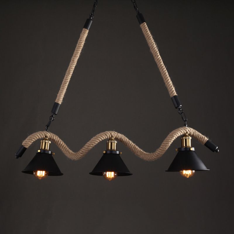 Industrial Hanging Ceiling Light Metal Pendant Lighting Fixtures in Black