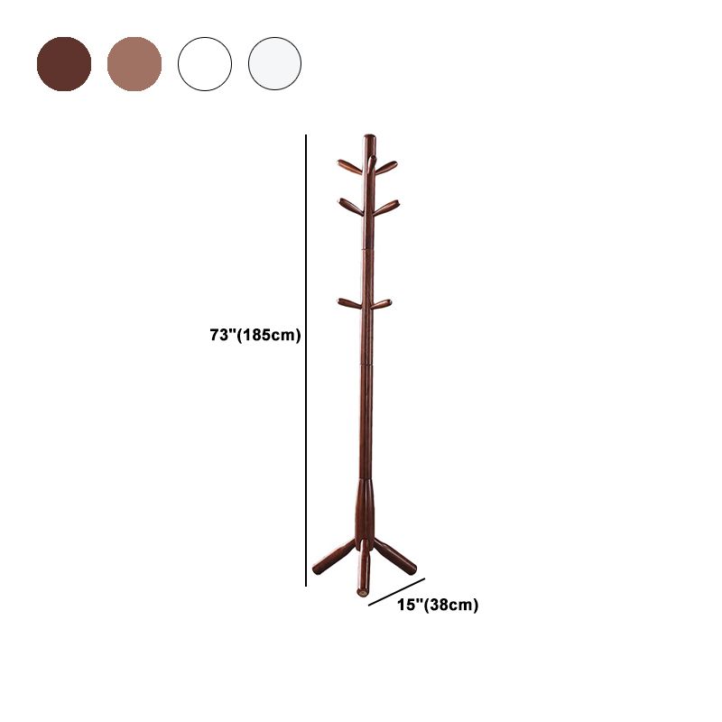 Modern Coat Rack Free Standing Solid Wood Coat Rack with Hooks Coat Hanger