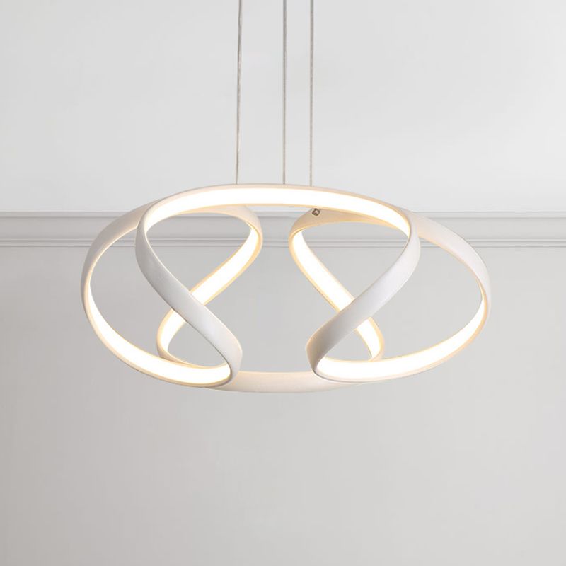 Simple Spiral Acrylic Chandelier Pendant Single Light Suspension Lamp in Warm/White Light