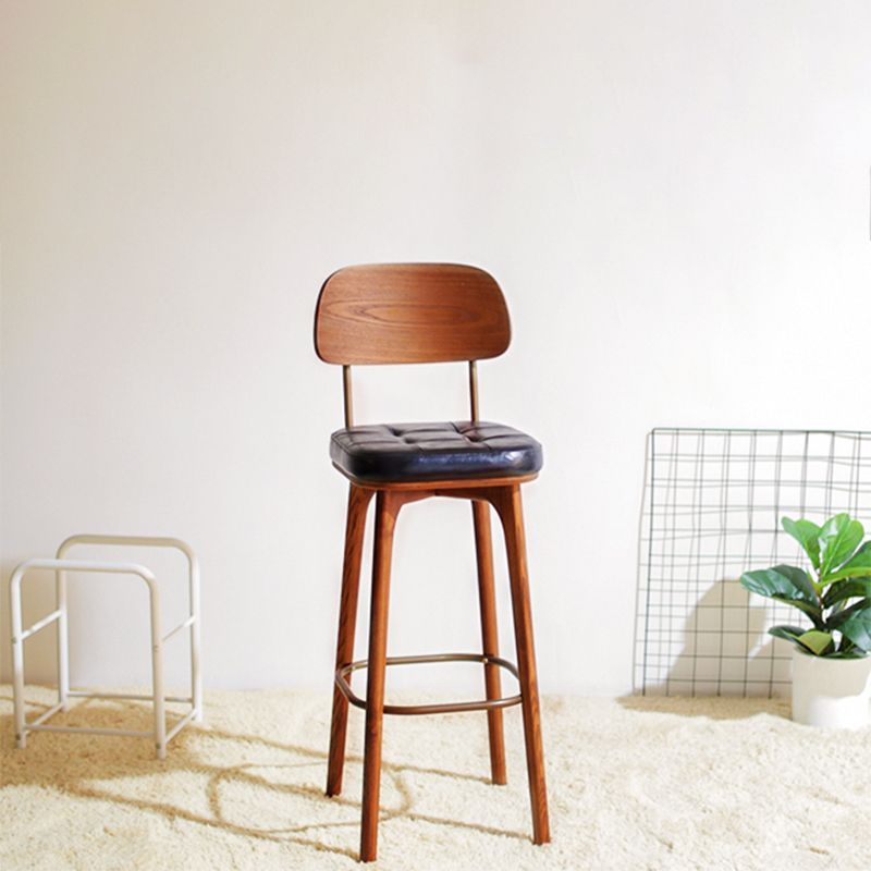 Industrial Style Counter Stools Wood Upholstered Bar Stools Bristol with Square Seat