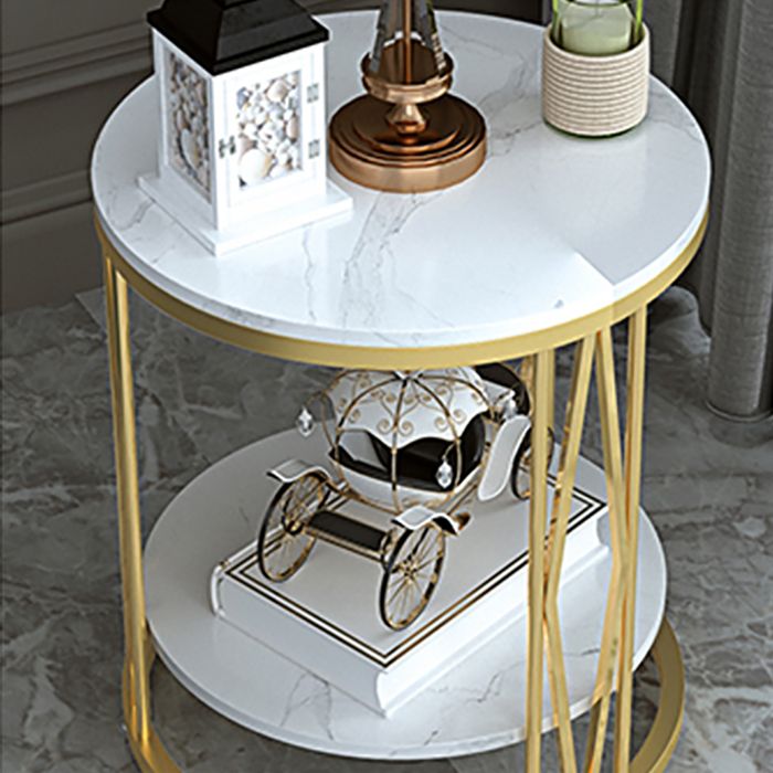 Industrial Nightstand Lower Shelf Accent Table Nightstand for Bedroom