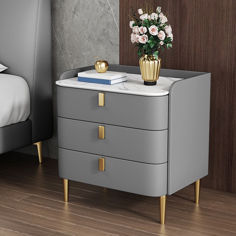 Contemporary Drawer Storage Bed Nightstand Wooden Night Table for Bedroom