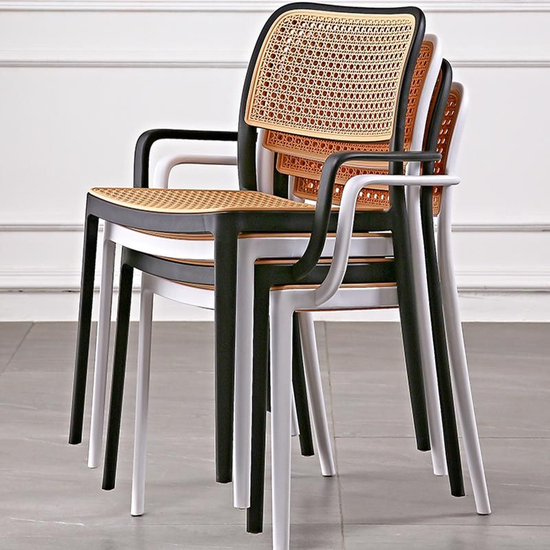 Modern Plastic Side Chair Open Back Dining Chair with 4 Legs