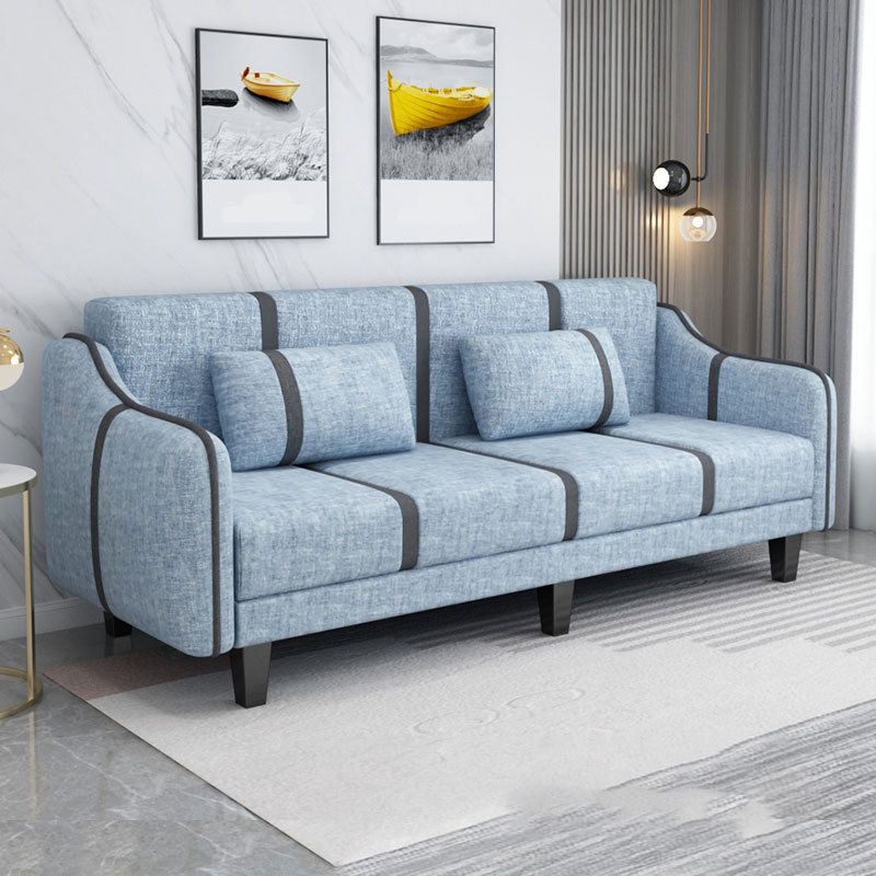 Split-Back Sleeper Sofa Extra Long 29.53" High Faux Leather/Linen/Velvet Sofa