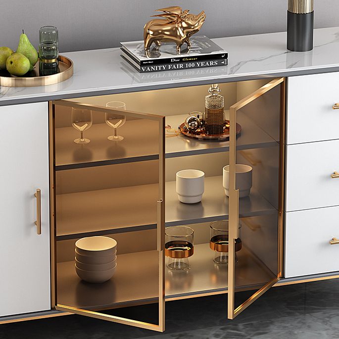 Glam Dining Room Sideboard Table Drawers and Storage Sideboard