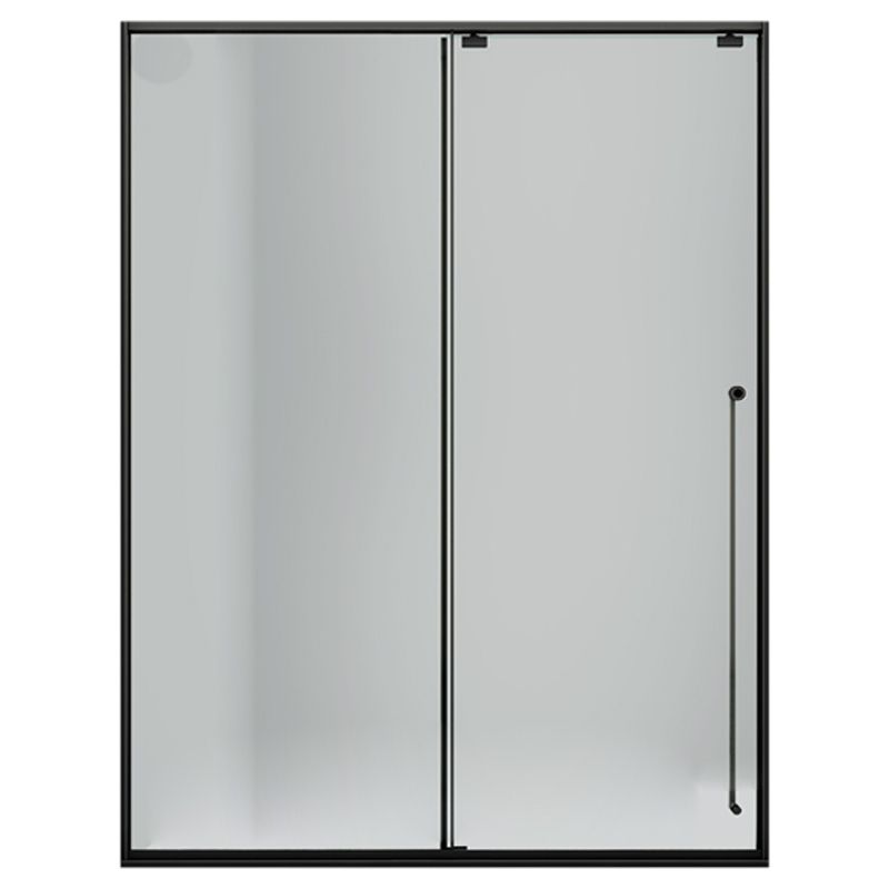 One-shaped Transparent Glass Shower Door, Semi-frameless Shower Single Sliding Door