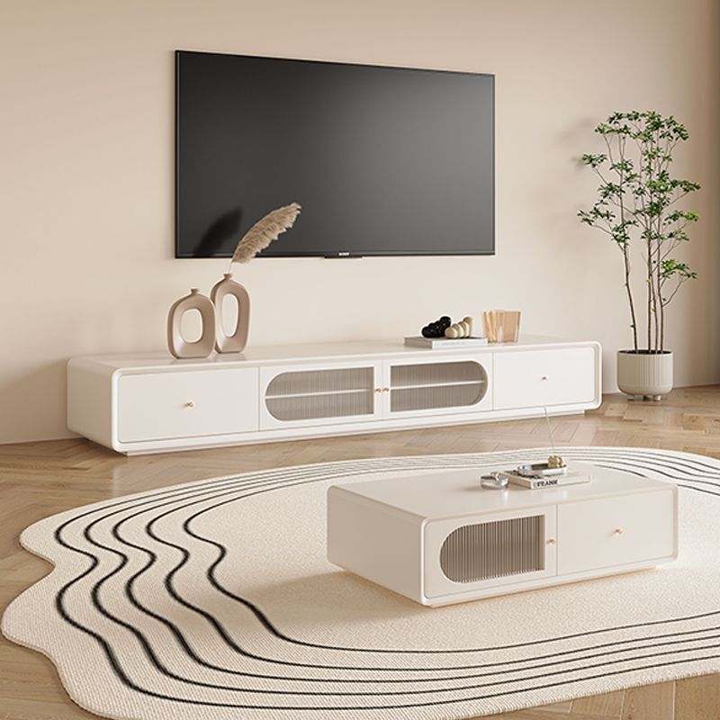 Contemporary TV Console Wooden TV Stand with Drawers for Living Room