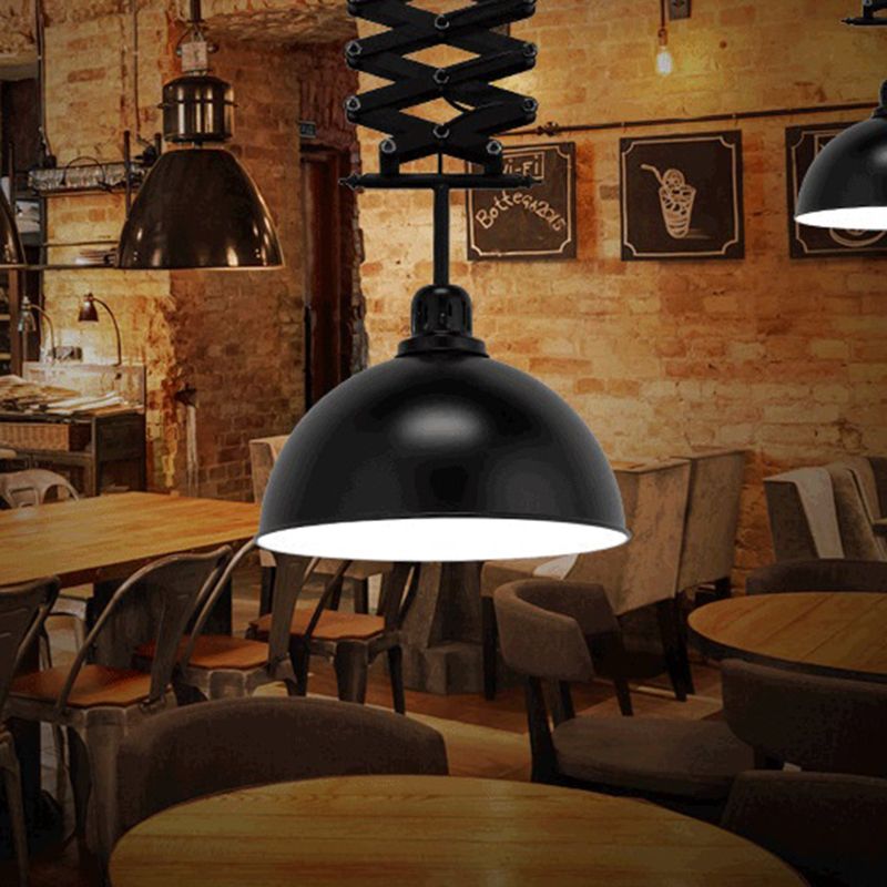 Dome Télescopic Pendant 1 Bulbe Metallic suspendu plafond pour restaurant