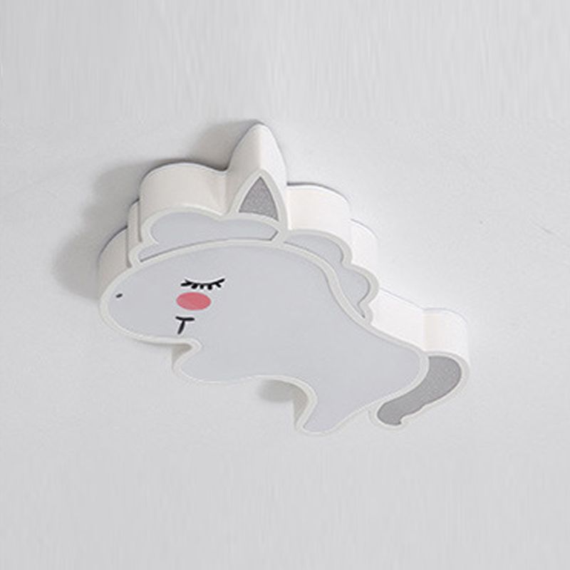 Cartoon Animal Flush Ceiling Light Children's Bedroom LED Flush Mount Light Fixture