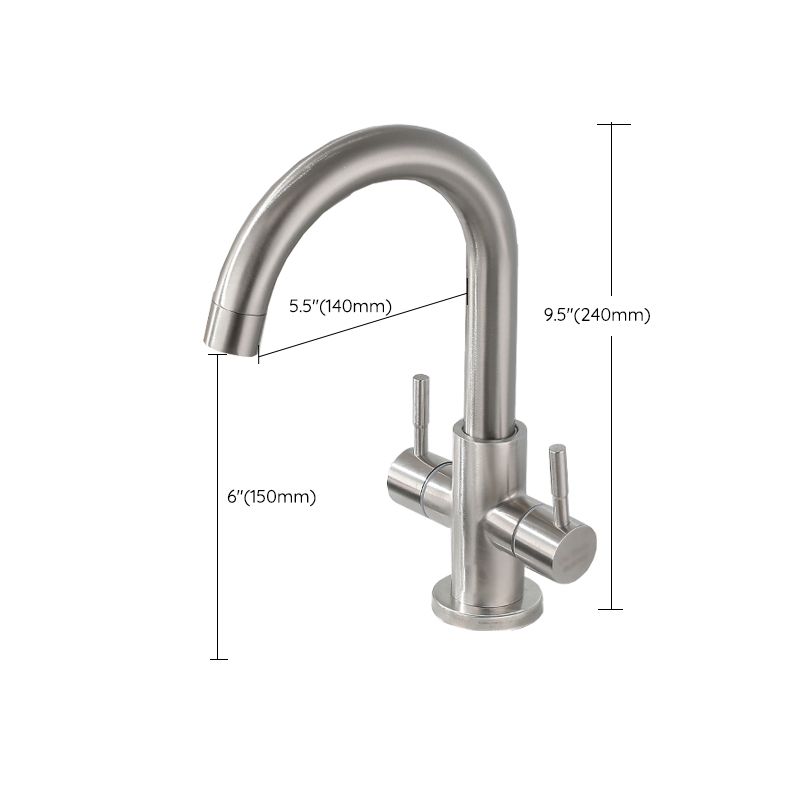 Kitchen Sink Faucet Swivel Spout Double Handle High Arch Kitchen Faucet