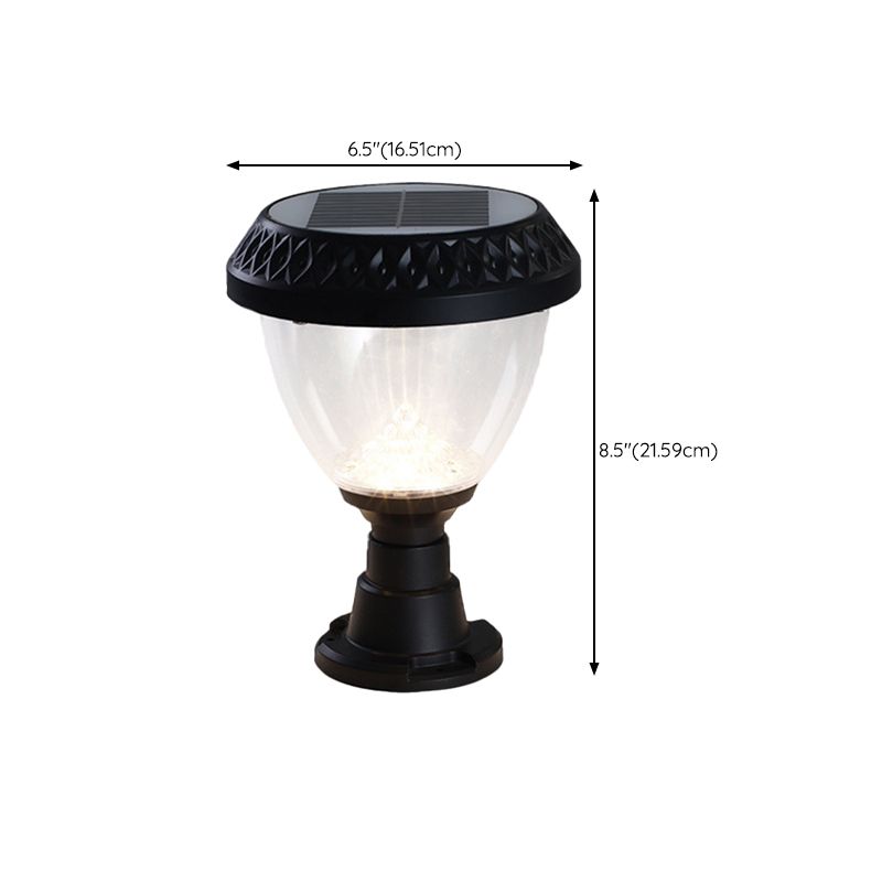 Modern Simple Plastic Pillar Lamp Waterproof Solar Energy Pillar Light for Outdoor