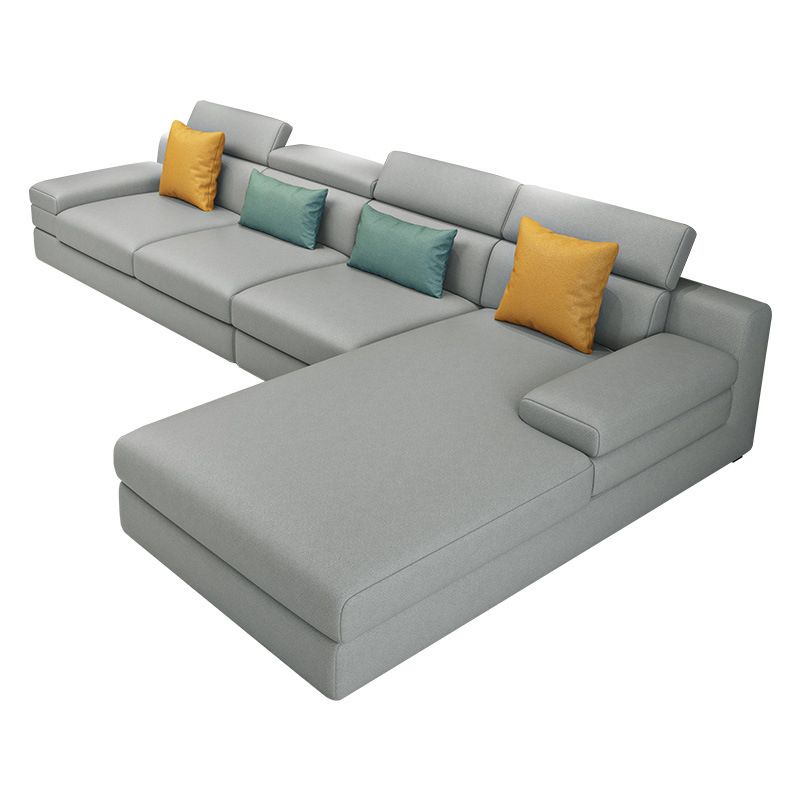 Scandinavian L-Shape Sectional with Pillow Top Arm for Four People