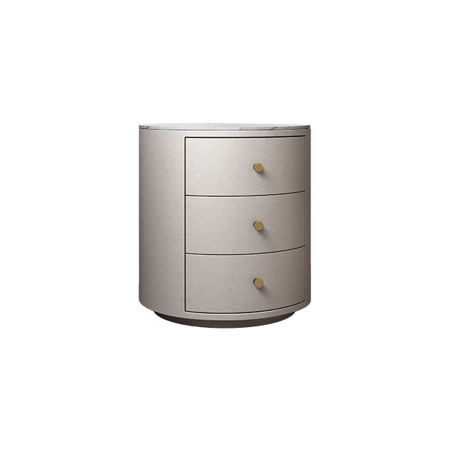 Contemporary Faux Leather Nightstand 2/3 - Drawer Nightstand