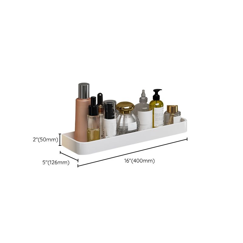 Contemporary Bathroom Accessory Set  Metal Bath Shelf in White