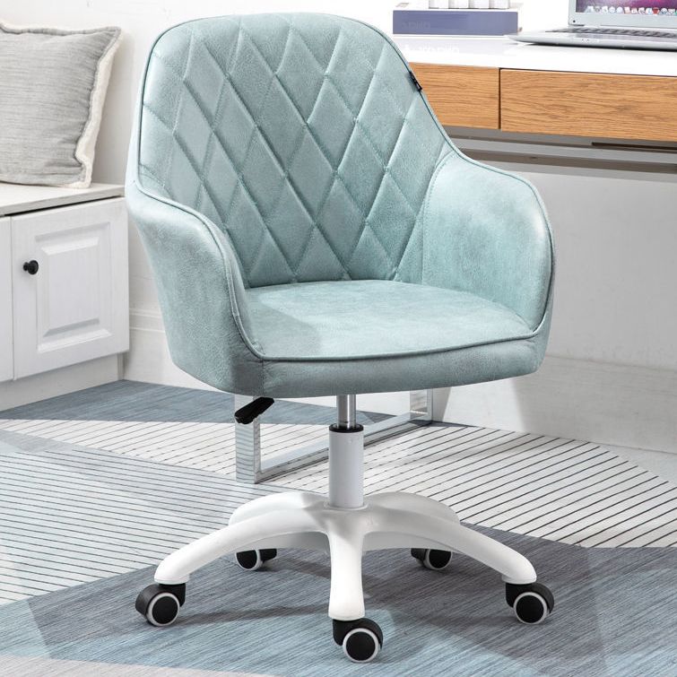 Contemporary Upholstered Office Chair with Arms Mid Back Chair for Office