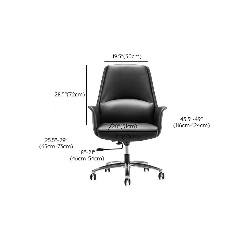 Modern Leather Desk Chair Adjustable Seat Height Task Chair for Office