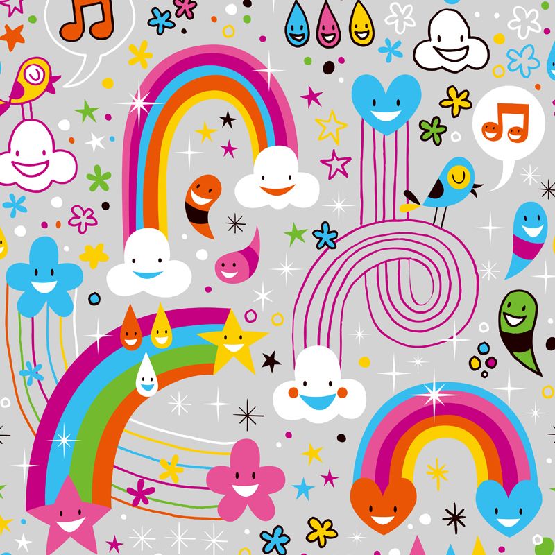 Cartoon Patterned Mural Wallpaper Non-Woven Washable Multicolored Art for Kids Bedroom