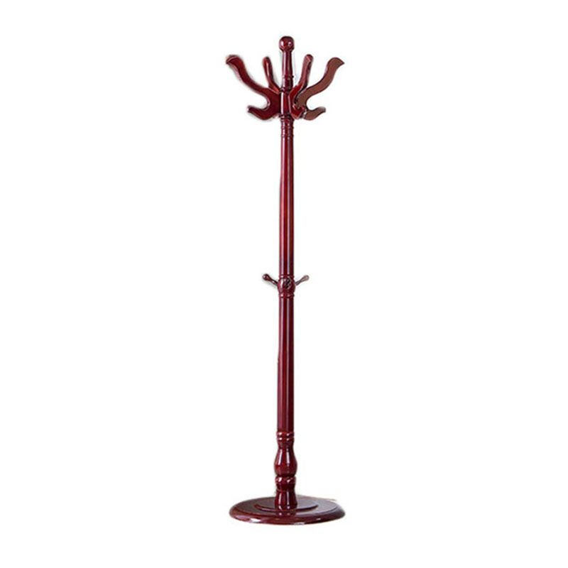 Traditional Coat Rack Plain Solid Wood Coat Rack with Round Bottom