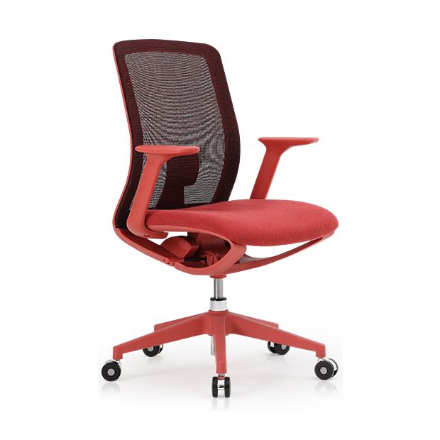 Contemporary Swivel Task Chair Fixed Arms Desk Chair for Office