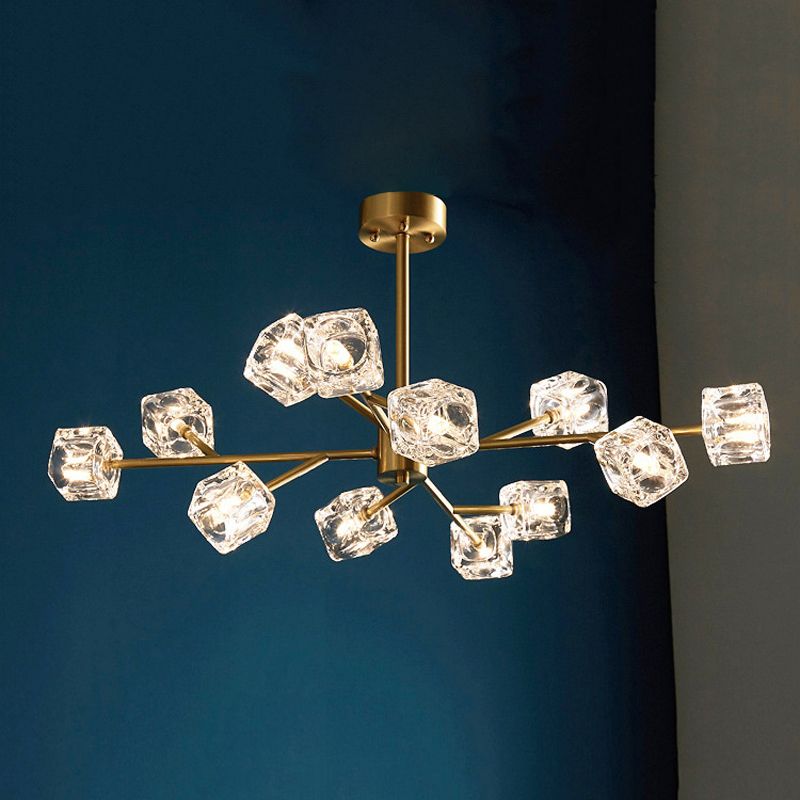 Sputnik Pendant Light Contemporary Crystal Hanging Lamp for Living Room