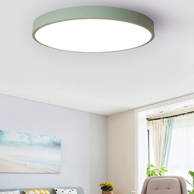 Circular Flush Mount Light Fixture Simplicity Style LED Metal Flush Mount Ceiling Light