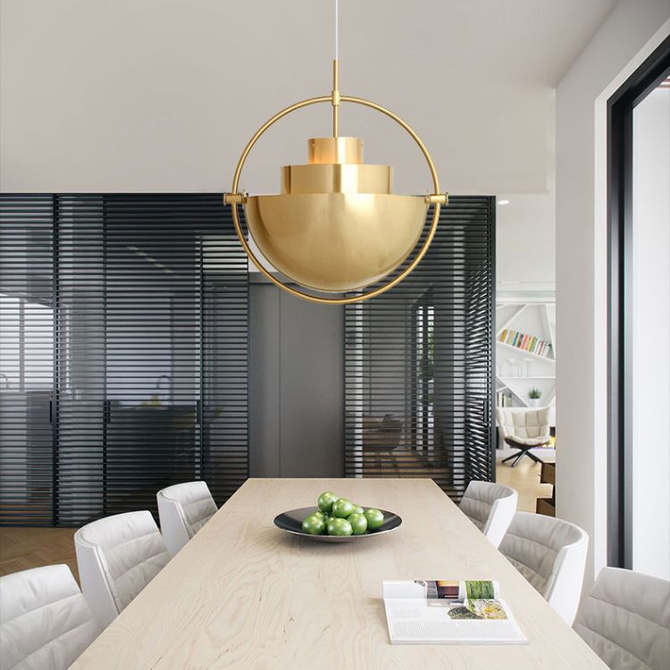 Postmodern 3-Shade Metal Pendant Lamp 1 Bulb Living Room Suspension Light Fixture