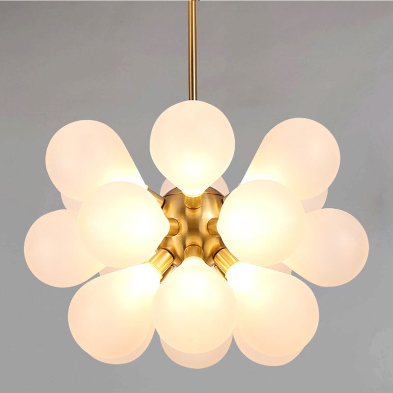 Living Room 18 Head Chandelier Lighting Fixture Modern Glass Chandelier Pendant Light