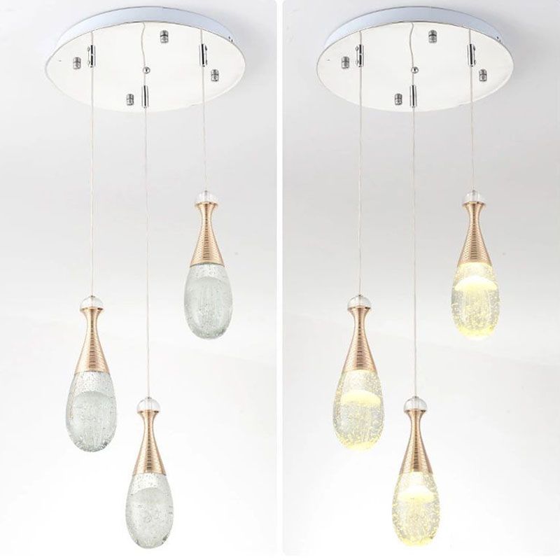 Minimalist Style Teardrop Cluster Pendant Light, Metal Multi Pendant Ceiling Light Fixture