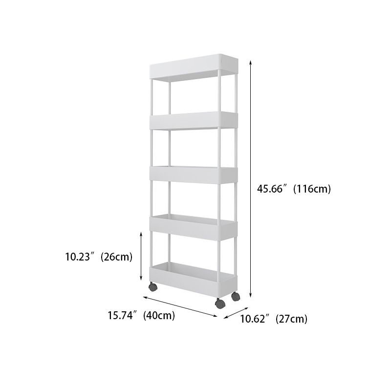 Contemporary Bookshelf Plastic Open Back Bookcase for Office with Caster Wheels