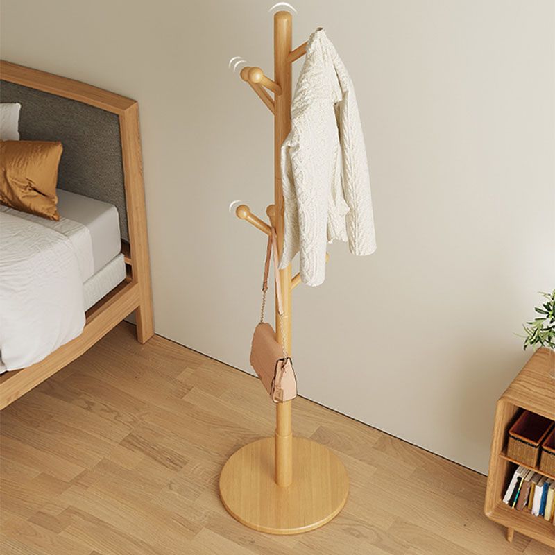 Modern Hall Tree Hanger Hooks Entryway Kit Beech Wood Coat Rack