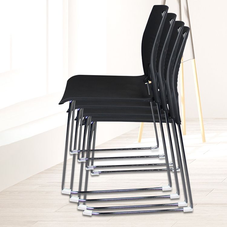 Silver Steel Frame Conference Chair Plastic Low Back Conference Chair