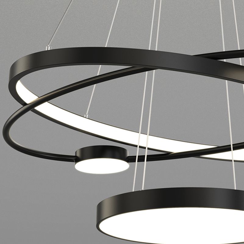 Nordic Circle Chandelier Metal Layered LED Chandelier Pendant for Restaurant