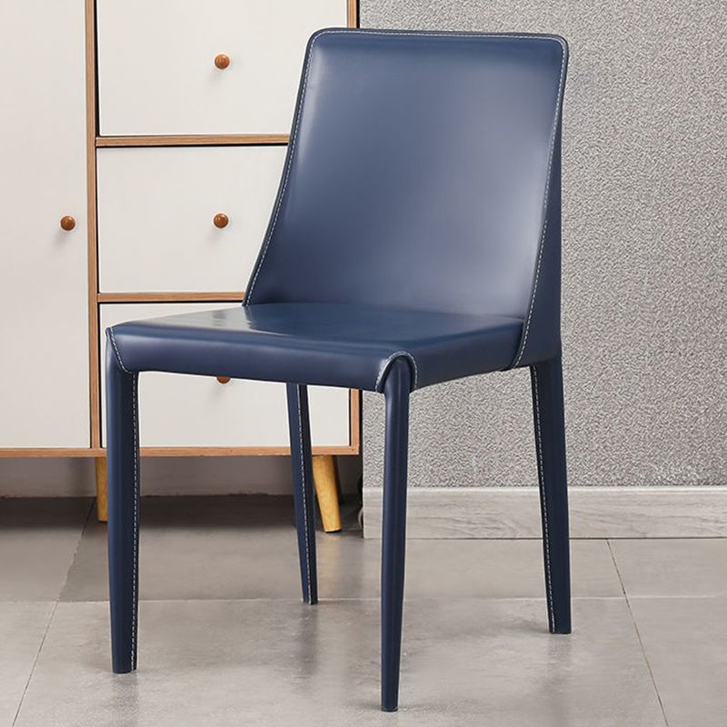 Upholstered Side Chair Leather Armless Dining Chair for Dining Room