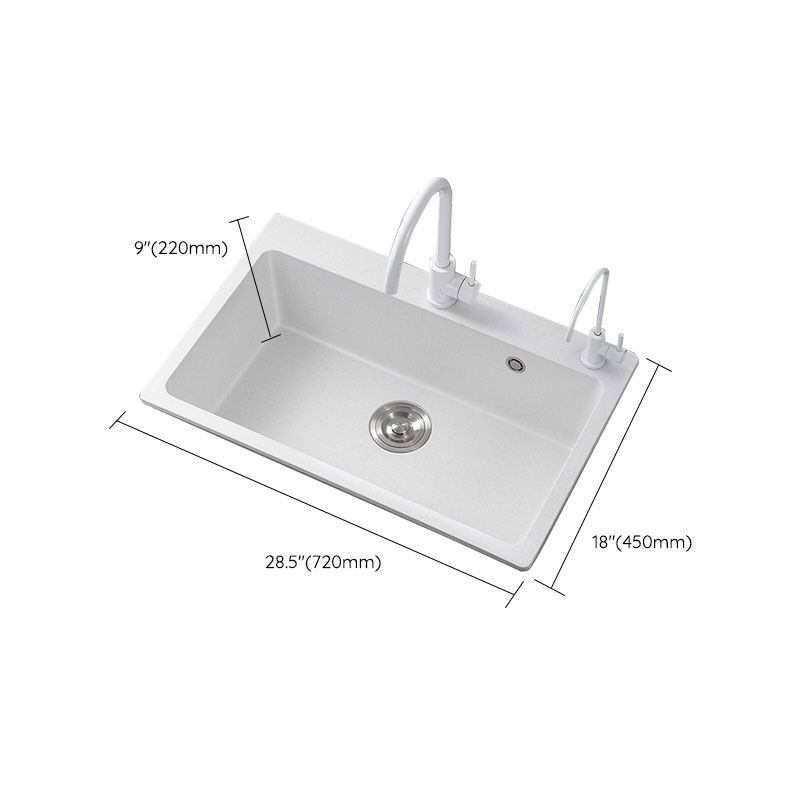 Modern Kitchen Sink Quartz with Accessories and Faucet Drop-In Workstation Sink