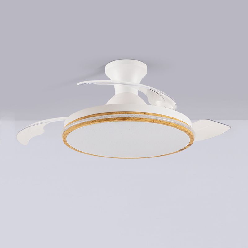 Matte White LED Fan Light Fixture Modern Ceiling Fan with 3 Blades