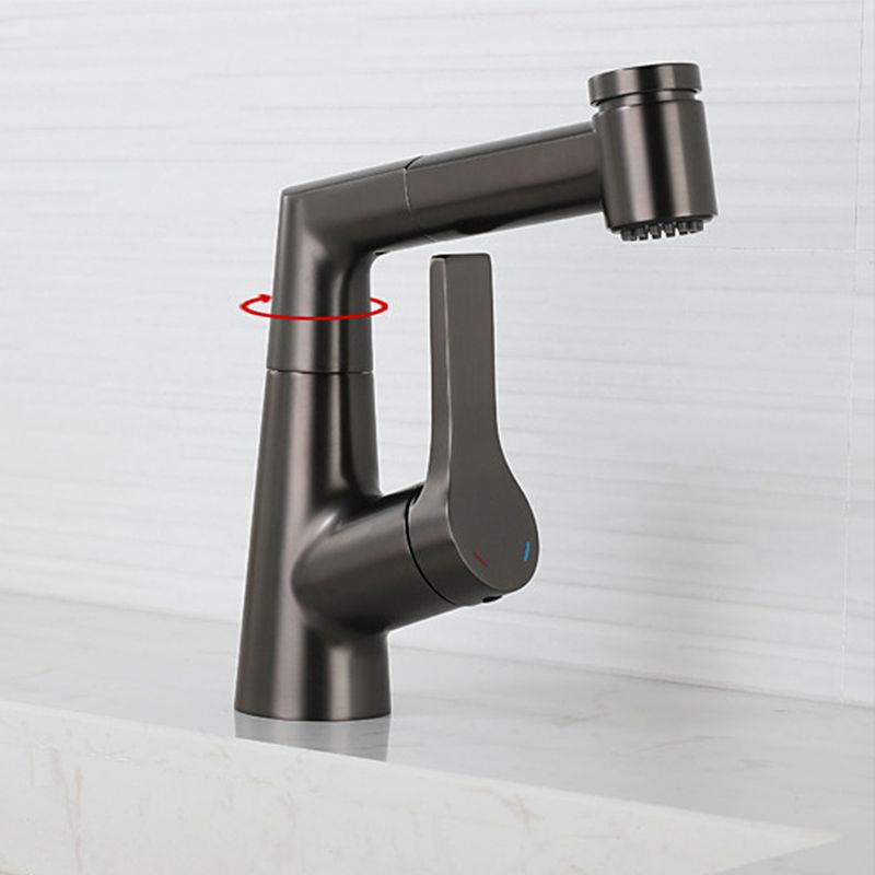 Modern Pull-out Faucet Single Lever Handle Faucet for Bathroom