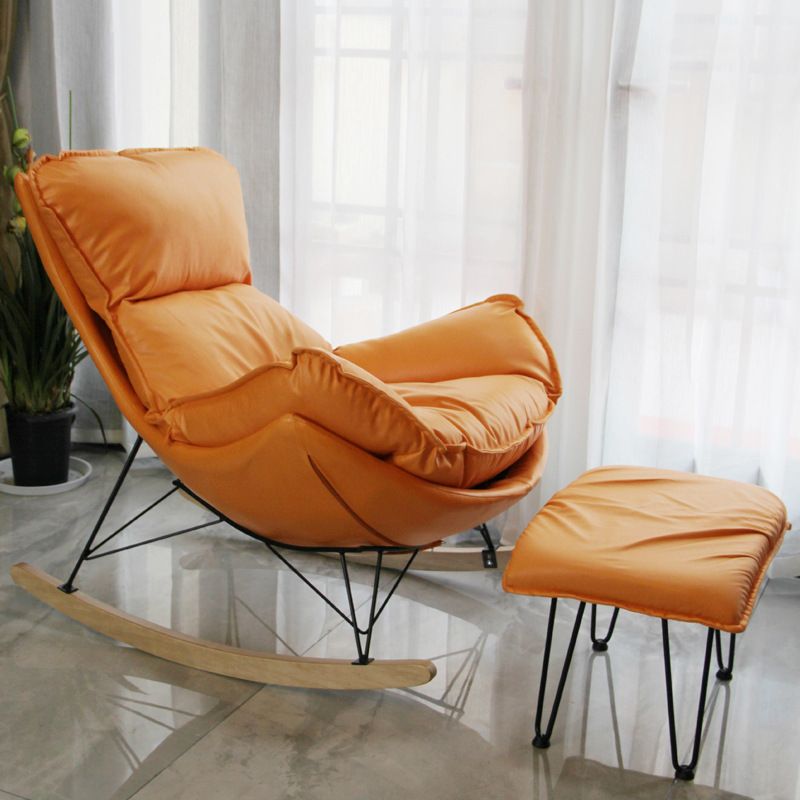 Modern Glider Chair Upholstered Removable Cushions Rocking Chair with Dark Legs