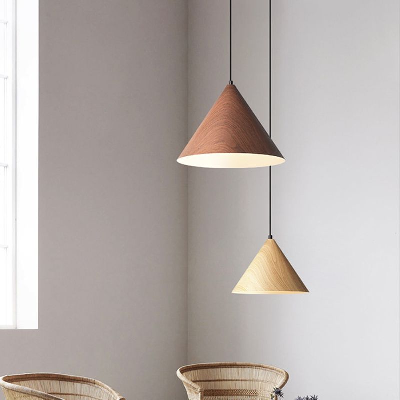 Metal Cone Shape Hanging Lights Modern Style 1-Light Hanging Mount Fixture