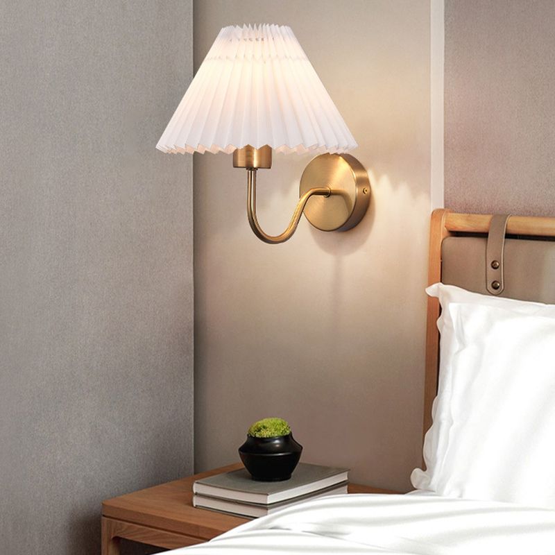 Modern Simple 1-Light Vanity Lamp Fabric Shade Vanity Light for Shower Room