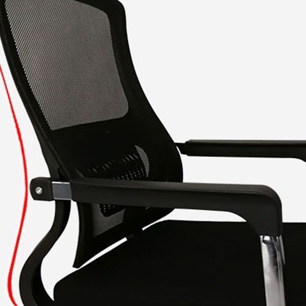 Contemporary Ergonomic Office Chair Mid-Back No Wheels Chair