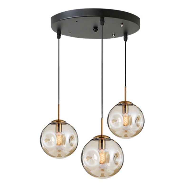 Contemporary Down Mini Pendant Glass Global Hanging Ceiling Light with 1 Light