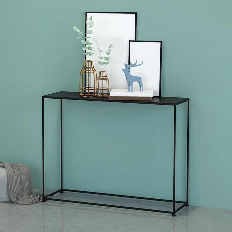 Iron Accent Table with Frame Base and Rectangle Top Modern Style