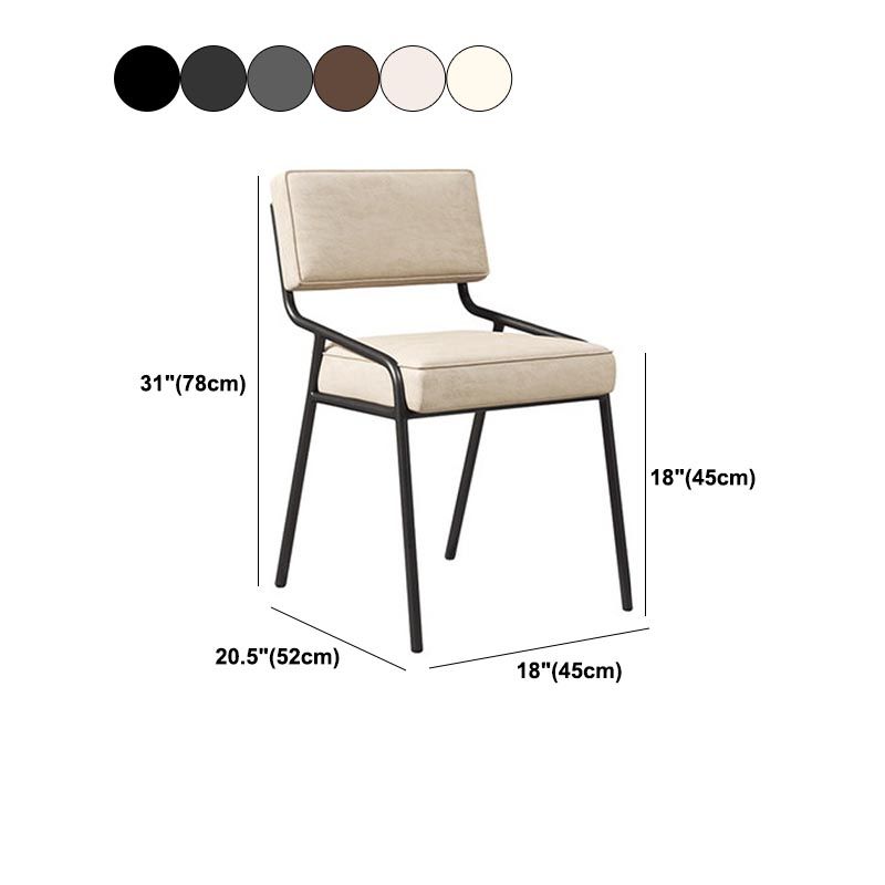 Contemporary Dining Chair Open Back Upholstered Chair in Matte Finish