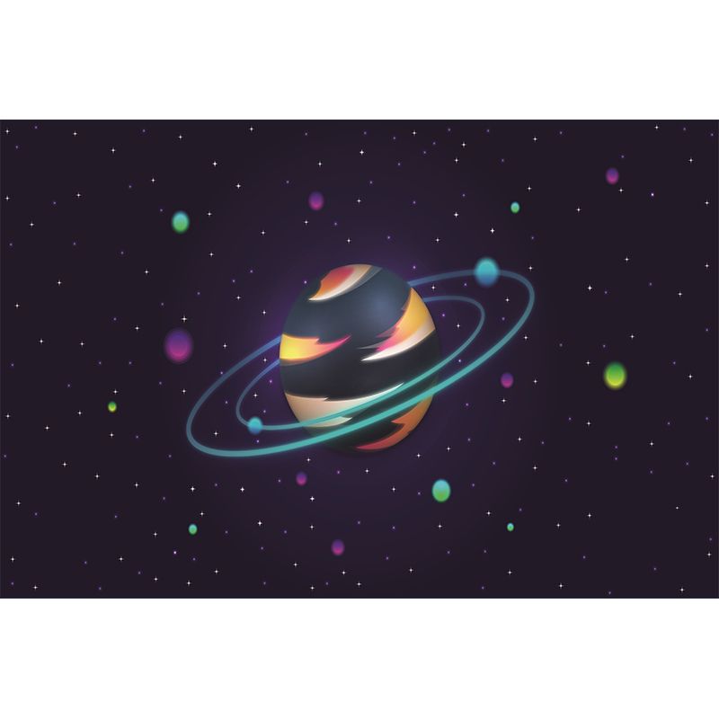 Modern Cosmic Planet Removable Wall Mural for Children's Bedroom, Water Resistant