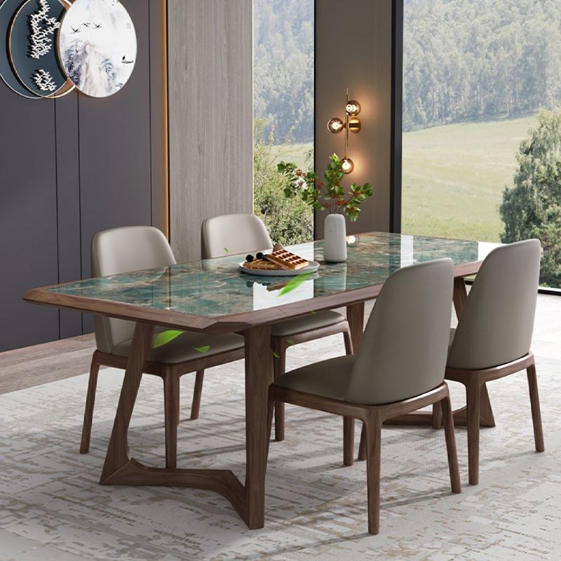 Designer Style 1/4/5/7 Pieces Dining Set Sintered Stone Dining Table with Leather Chairs