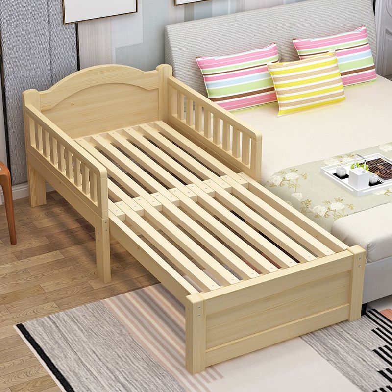 Contemporary Daybed Solid Wood Natural No Theme with Guardrail Headboard