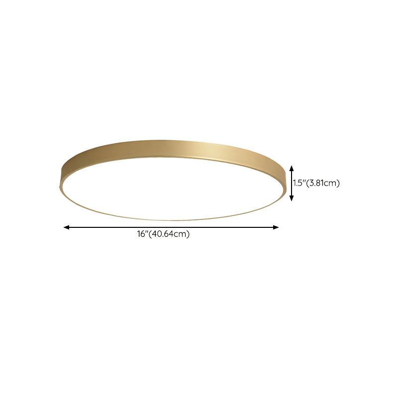 Single Golden Modernism Flush Mount Lighting Round Ceiling Light for Foyer