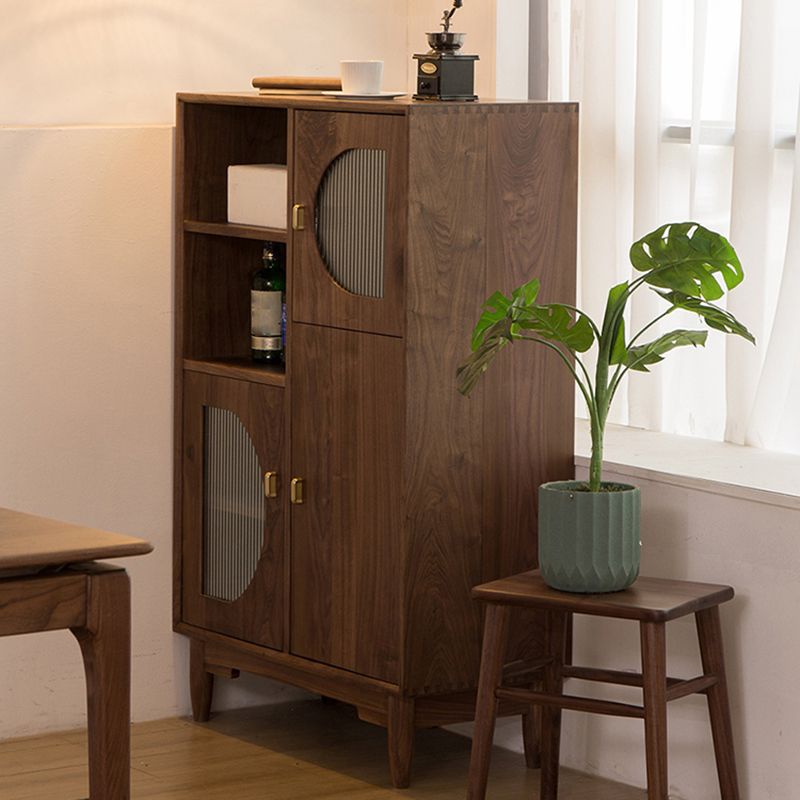 Solid Wood Cabinet Mid-Century Modern Standard Accent Cabinet with Doors