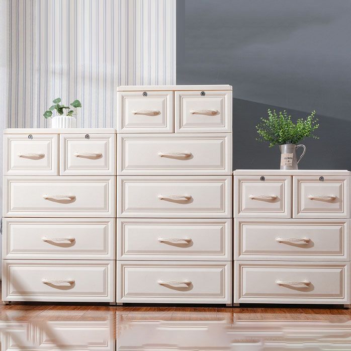 Plastic Chest Kids Nightstand Scandinavian Nursery Dresser with 5/6 Drawers